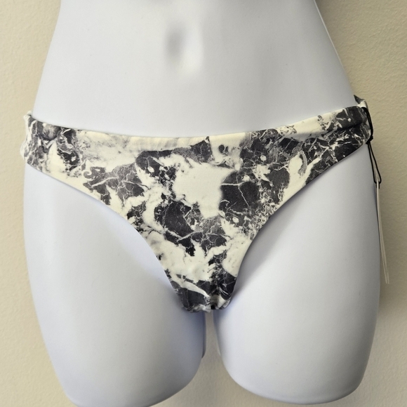 Onia lily full sporty bikini bottom black white marble XS - Picture 1 of 5